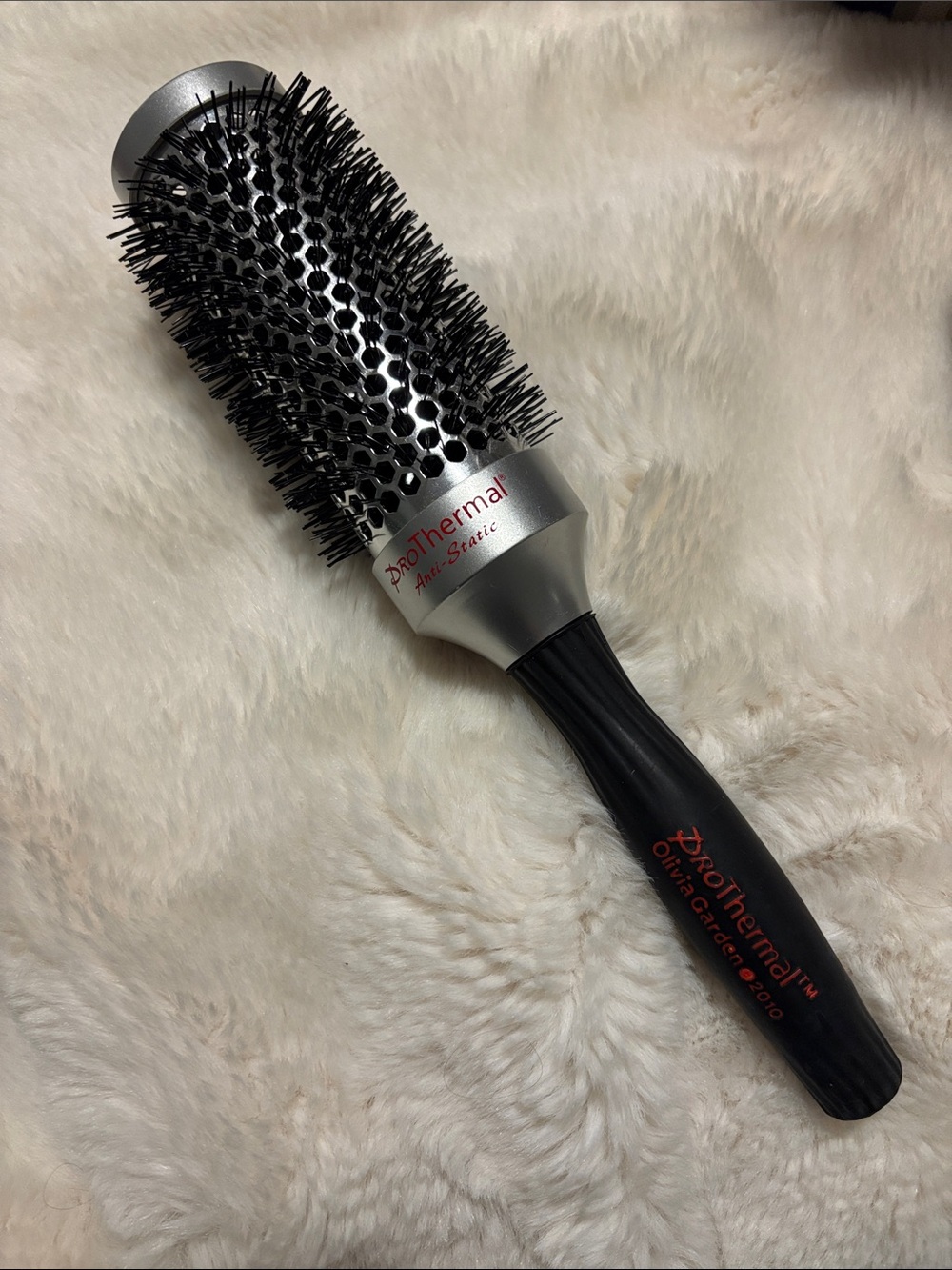 Pro Thermal Round Hair Brush Anti-Static - Black/Silver
